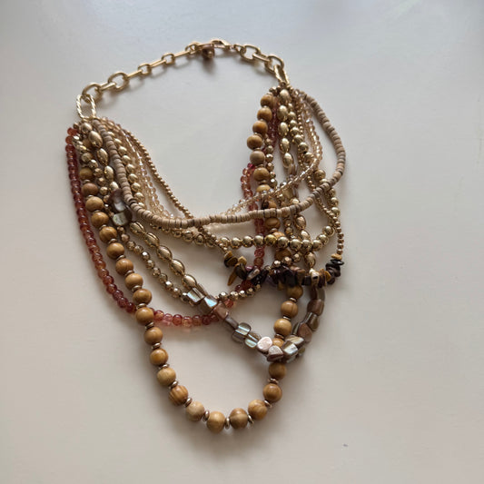 Suri: Bronze & gold statement necklace