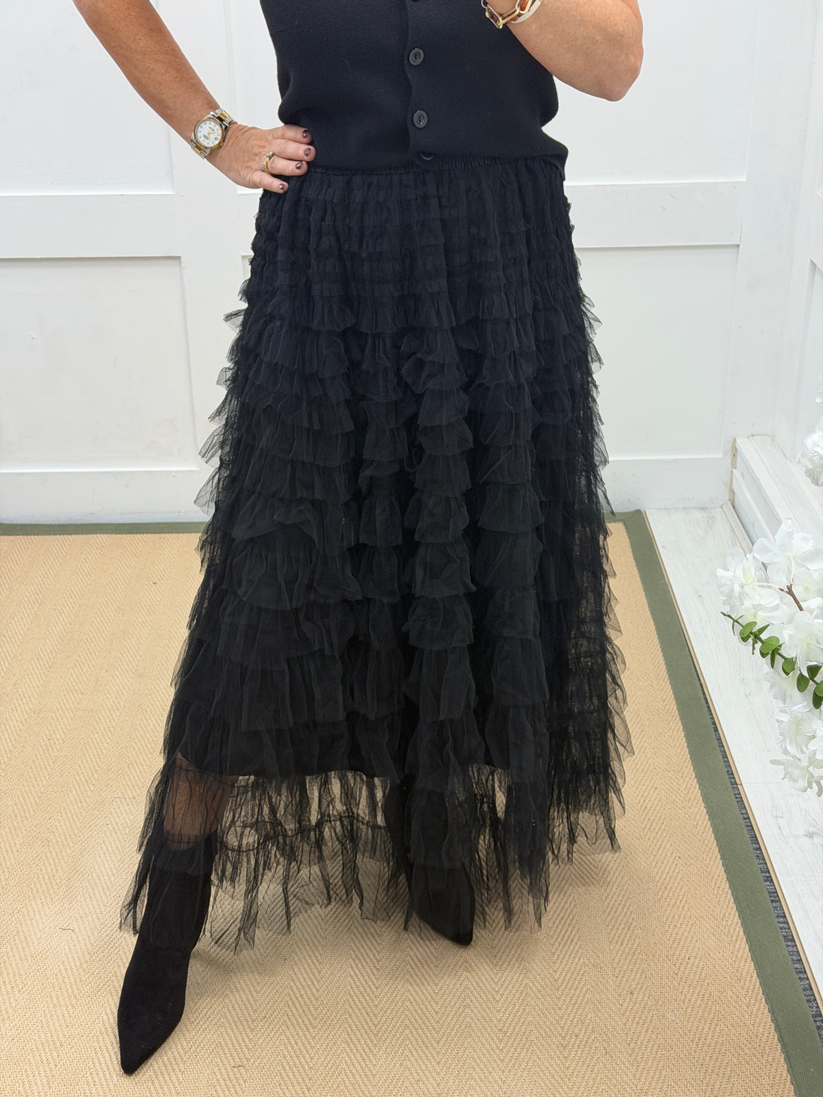 Tiara: Tulle layered maxi skirt. One size: 10-20. 2 colours