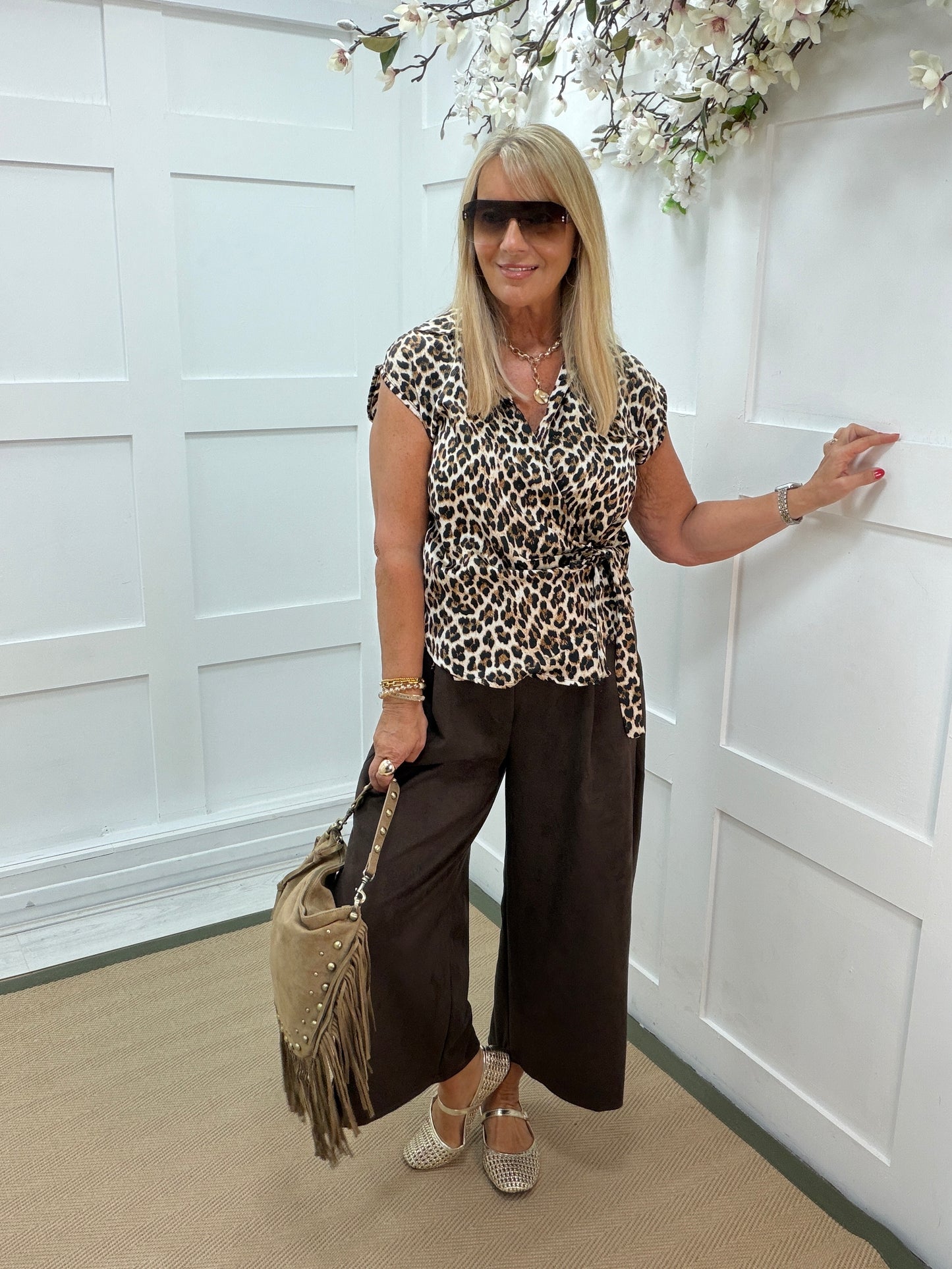 Lilia: Classic leopard print tie top. One size 10-16