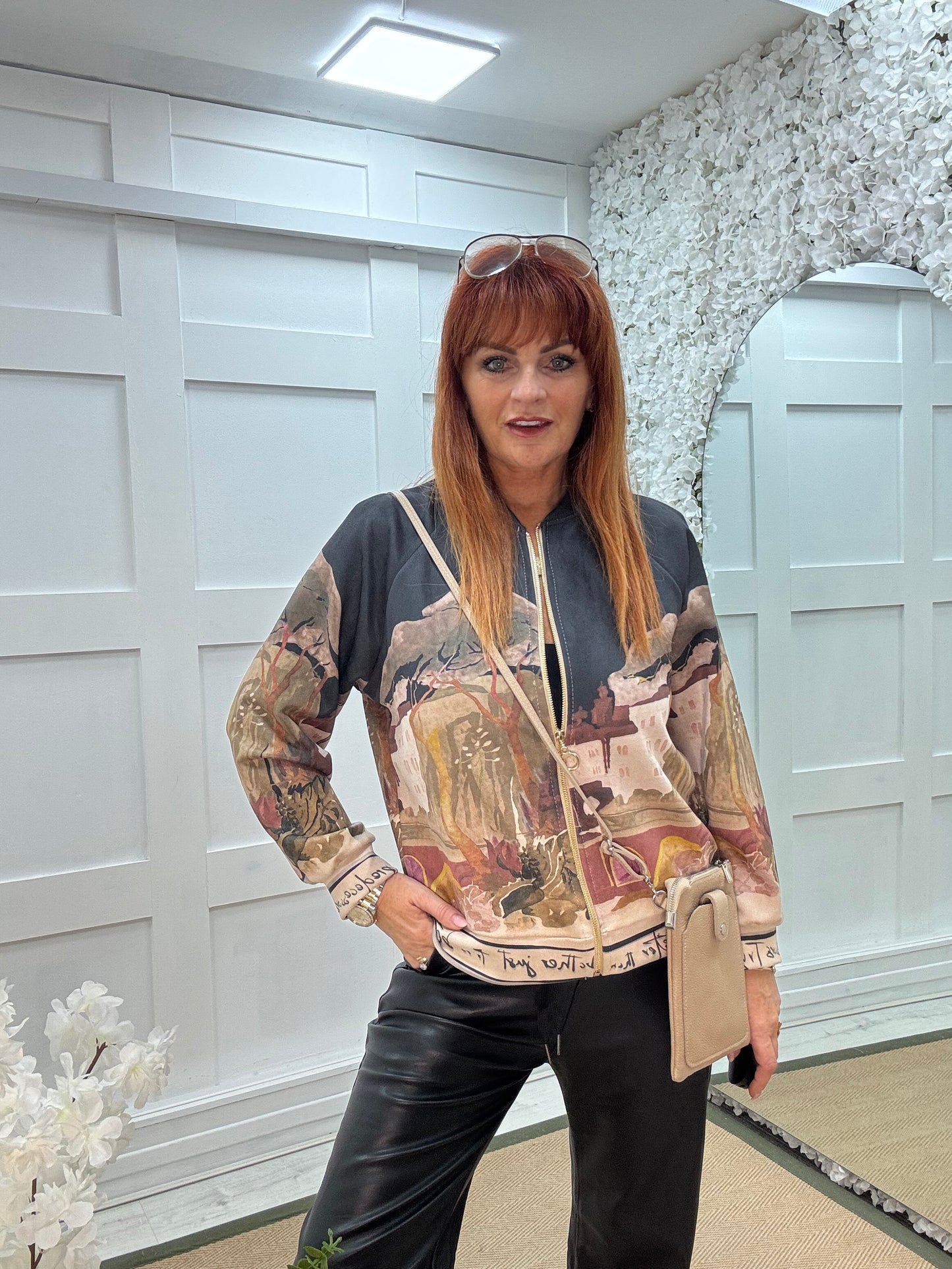 Bailey: Black soft feel Amalfi bomber jacket. One size: 12-18