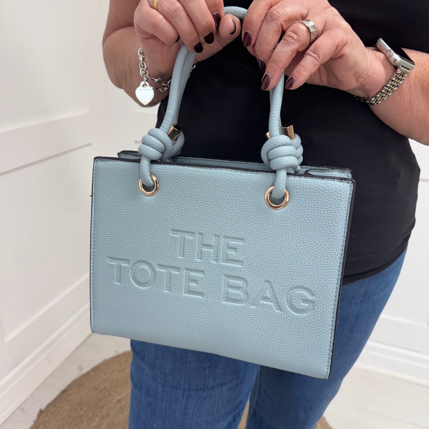 Tammy: Blue knot handle Tote bag