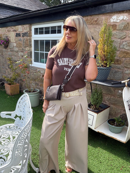 Simone: Brown “ Saint Tropez” leopard print top. 2 sizes.