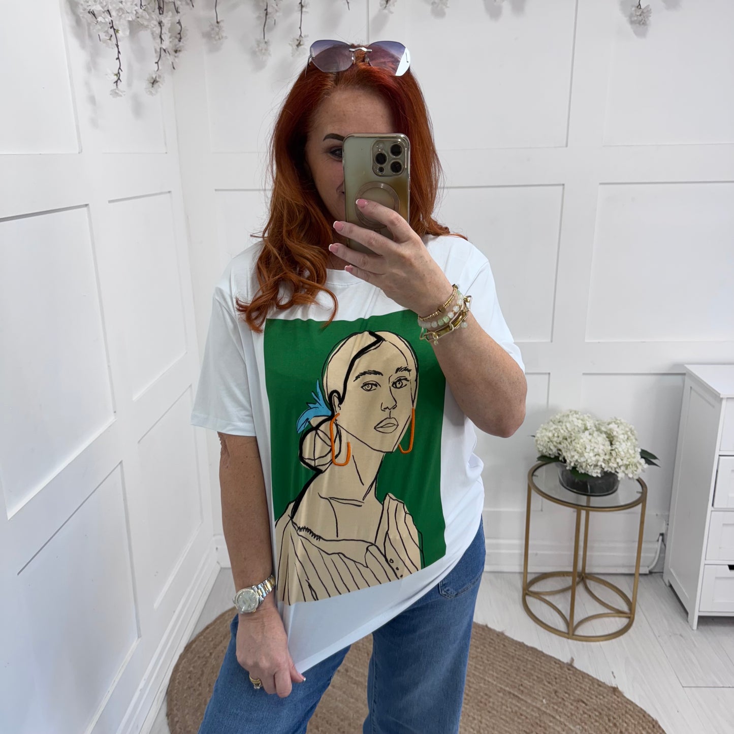 Amy: Graphic embroidered girl T shirt. 2 sizes