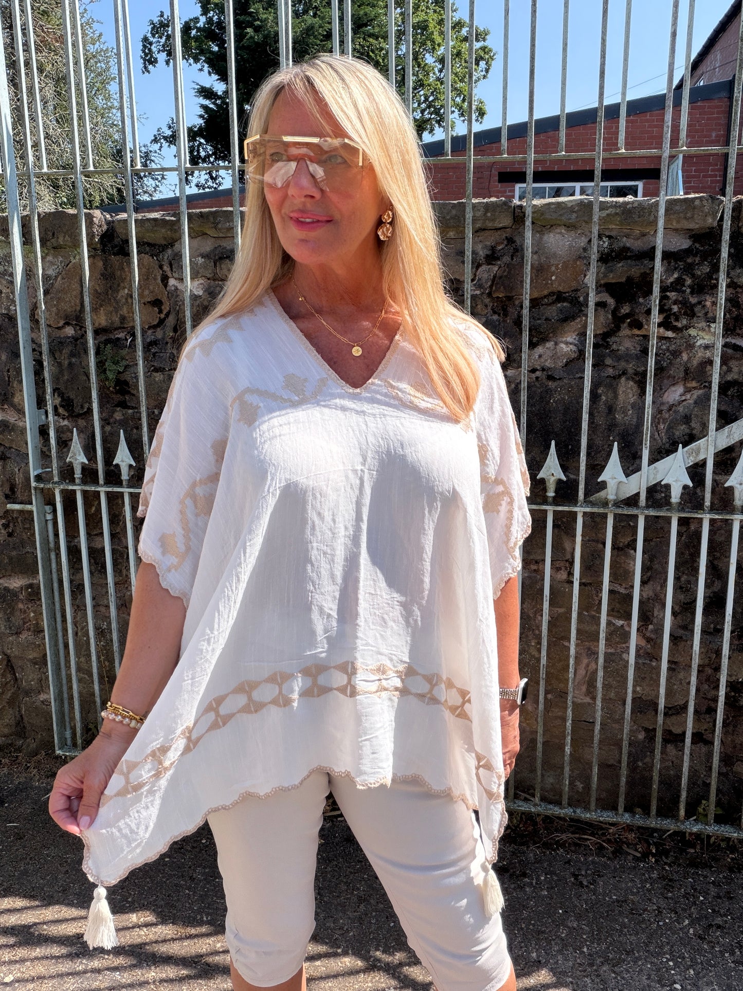 Kayleigh: Two-way patterned kaftan. Free size. 2 colours