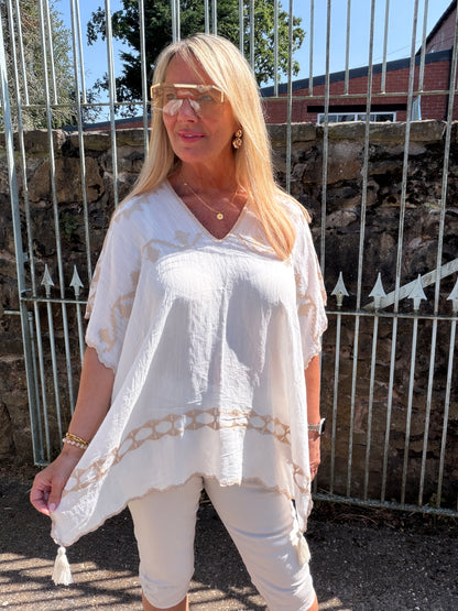 Kayleigh: Two-way patterned kaftan. Free size. 2 colours