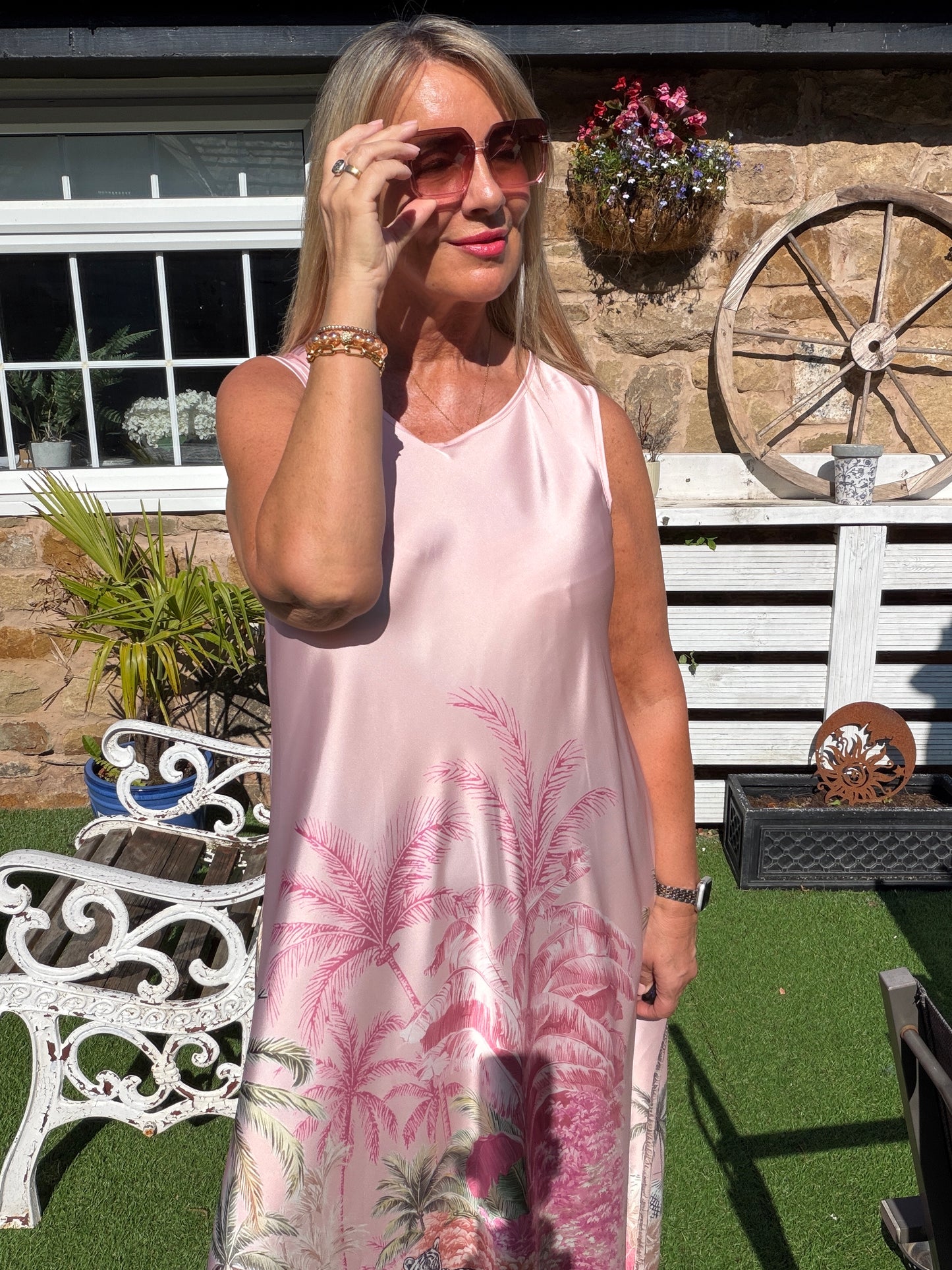 Jenna: Silky jungle print maxi dress. One size 14-18. 4 colours