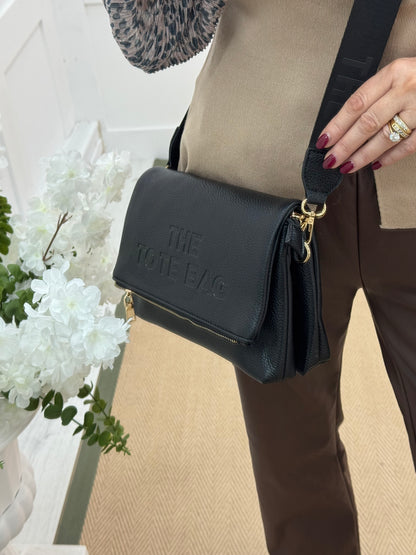 Tammy: Black cross body tote bag