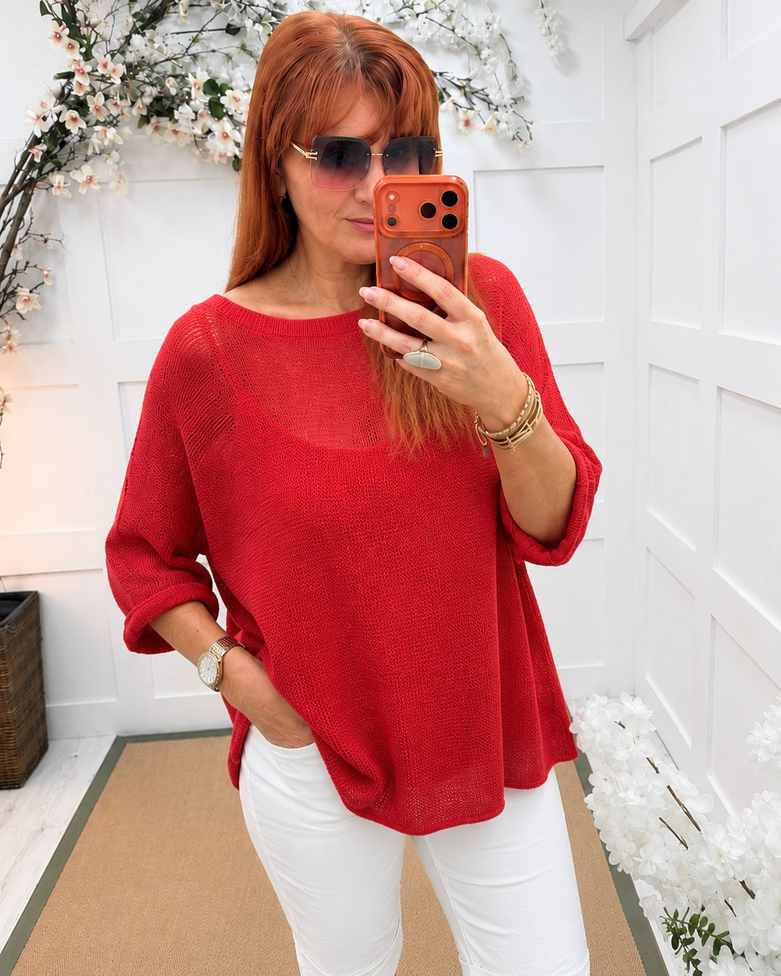 Leonie: Light weight fine knit short sleeve top. One size: 12-18. 12 colours