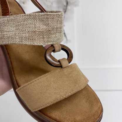 Bindi: Double strap fabric sandals: Sizes: 3-8