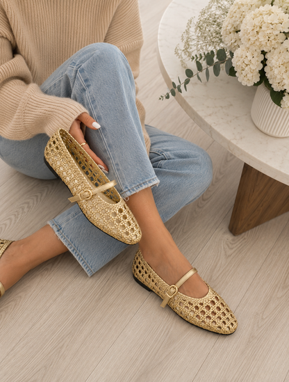 Lottie: Mesh Mary Jane ballet flats: Sizes: 3-8. 2 colours