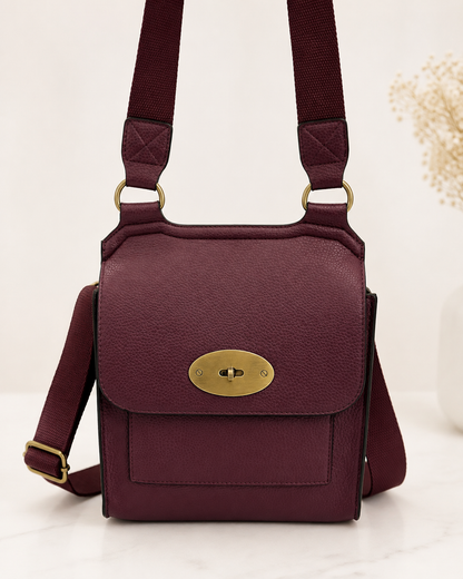 Sasha: Leather look cross body satchel bag: various colours