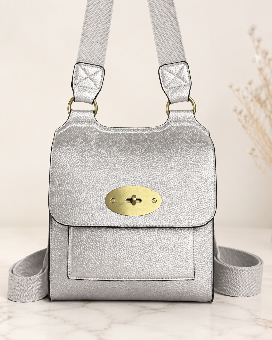 Sasha: Leather look cross body satchel bag: various colours