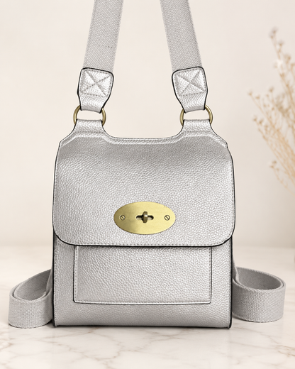 Sasha: Leather look cross body satchel bag: various colours
