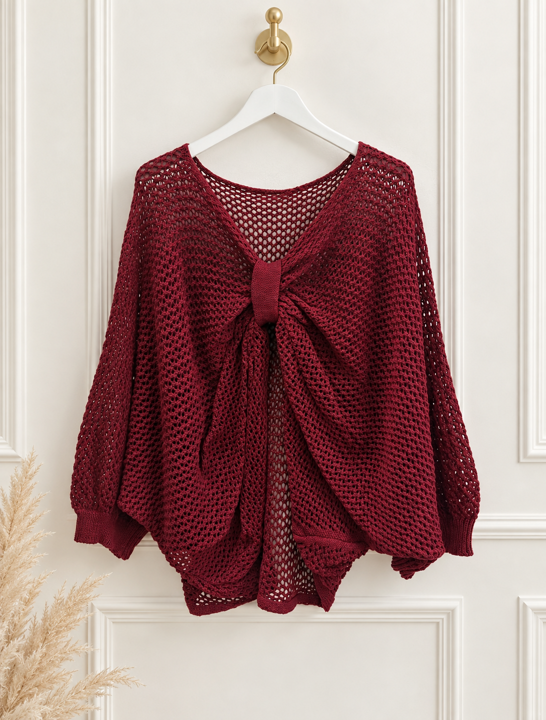 Jamie: 3 way open knit wrap top. Free size: Various colours