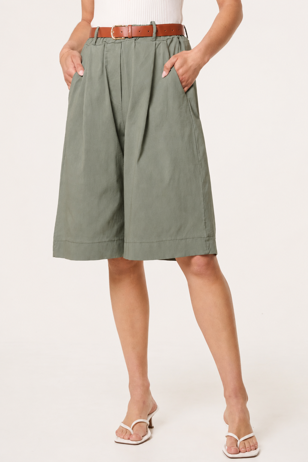 Seema: Bermuda knee length shorts. One size: 10-16. 8 colours