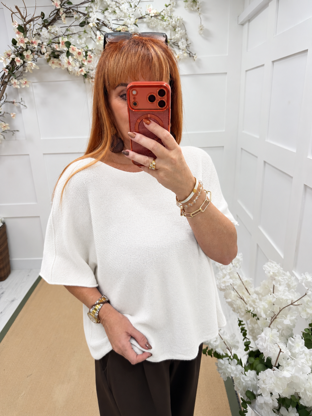 Carrie: Short knitted top. One size: 12-18/20. Various colours