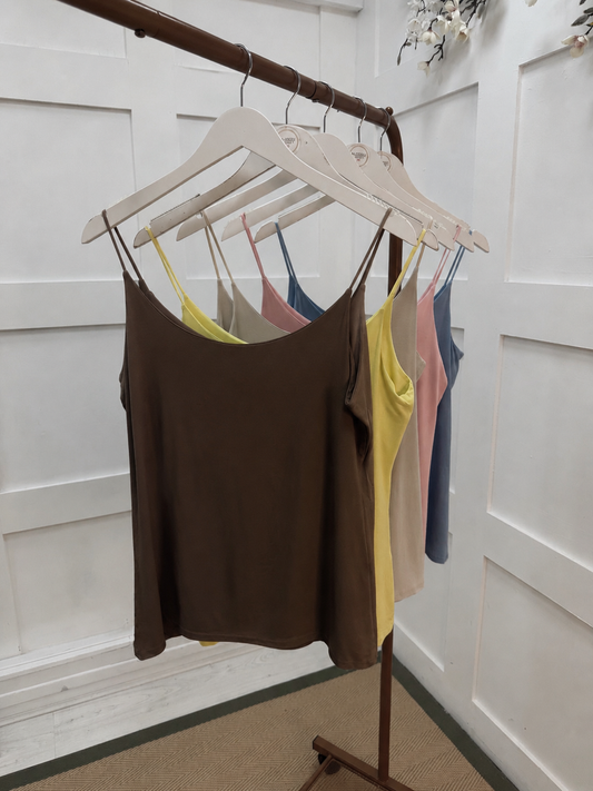 Velma: Thin strap stretchy vest top. 2 sizes