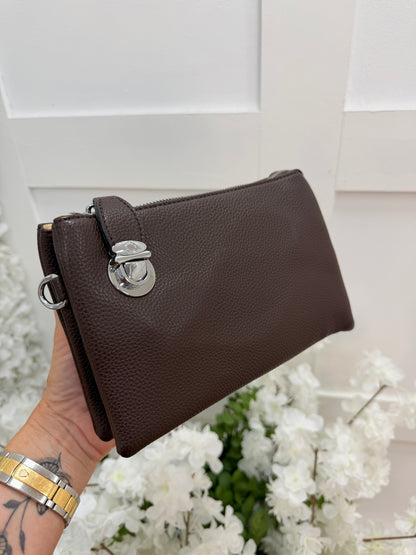 Britt: Three pocket crossbody bag. Various colours