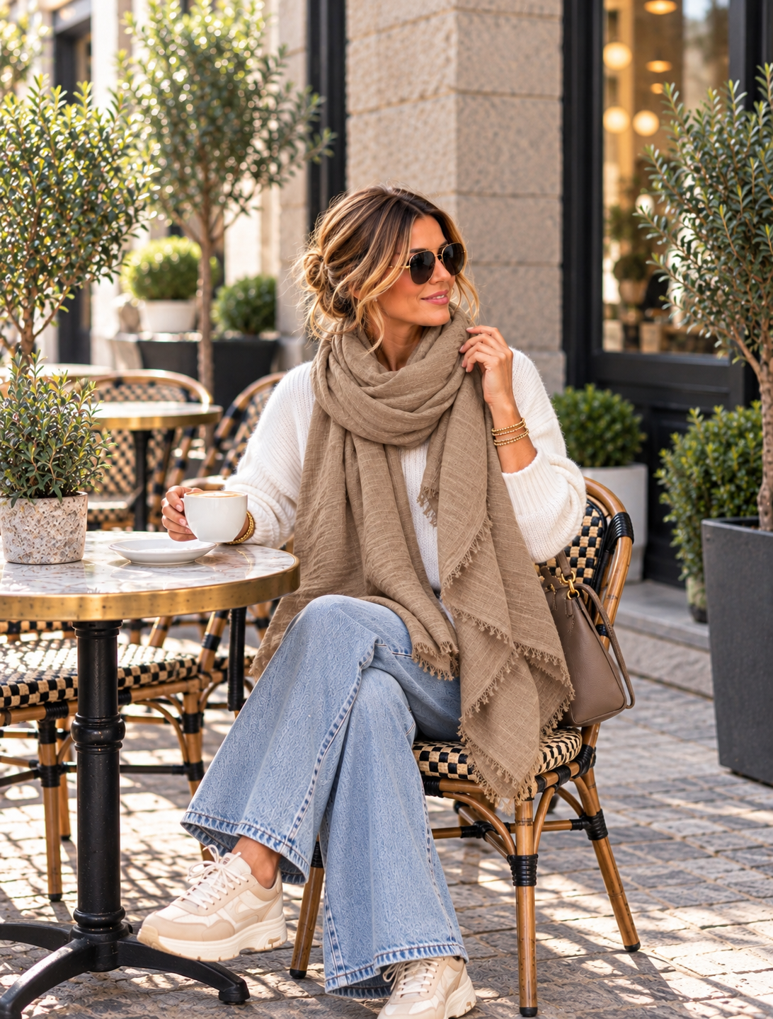 Tula: Long frayed raw edge scarf. Various colours