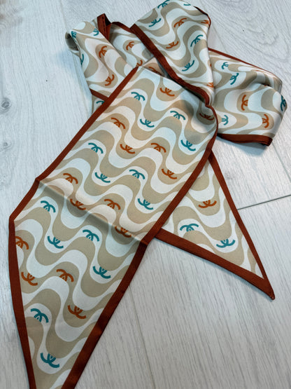 Chazz: Designer inspired print silky neck scarf