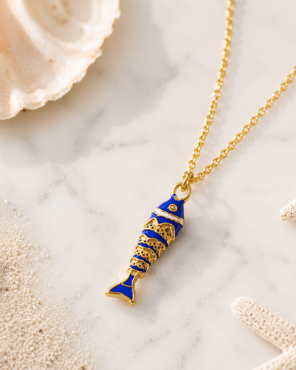 Ariel: 18k gold plated fish necklace. 3 colours