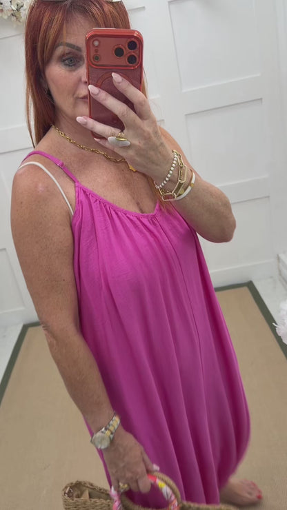 Juliana: Oversized strappy balloon leg jumpsuit. One size: 12-20. 3 colours